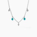 Collier Adiva Argent Blanc Turquoise - Colliers avec pierres Femme | Marc Orian