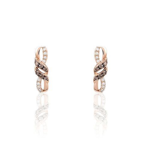 Boucles D'oreilles Puces Or Rose Diamant - Clous d'oreilles Femme | Marc Orian