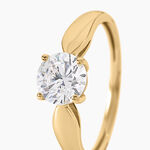 Bague Illyana Argent Dor&eacute; A L'Or 750/1000 Oxyde De Zirconium - Solitaires Femme | Marc Orian
