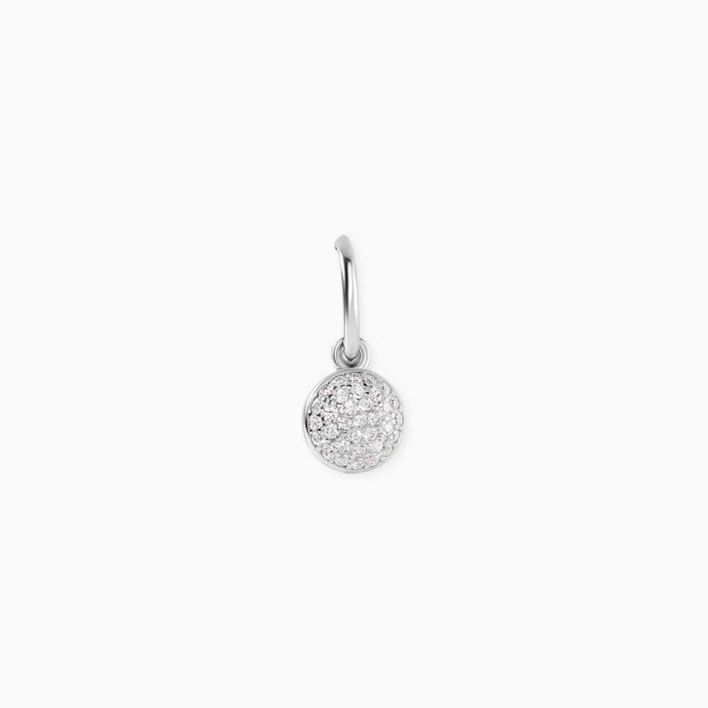 Cr&eacute;ole Unitaire Argent Blanc Donelle Oxyde De Zirconium - Piercings d'oreilles Femme | Marc Orian