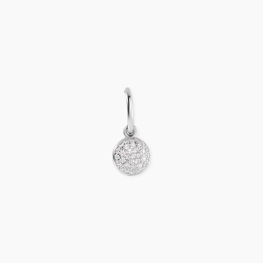 Cr&eacute;ole Unitaire Argent Blanc Donelle Oxyde De Zirconium - Piercings d'oreilles Femme | Marc Orian