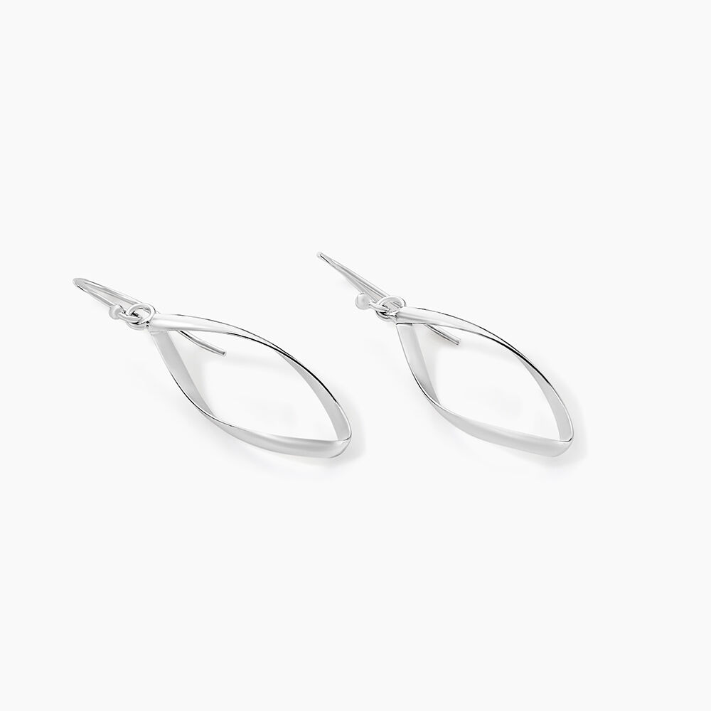 Boucles D'oreilles Pendantes Twisty Argent Blanc - Pendantes Femme | Marc Orian