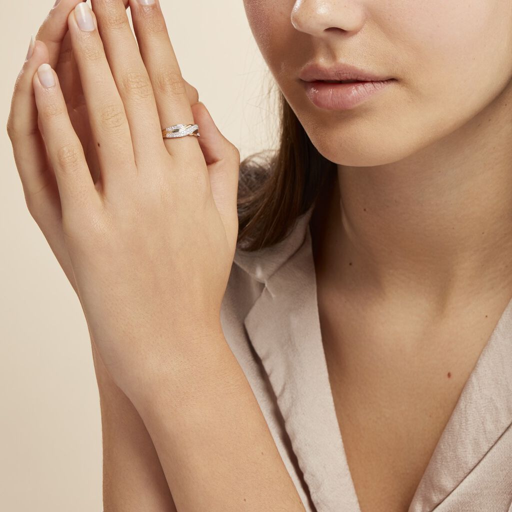 Bague Bandeau Or Jaune Oxyde De Zirconium - Bagues Femme | Marc Orian