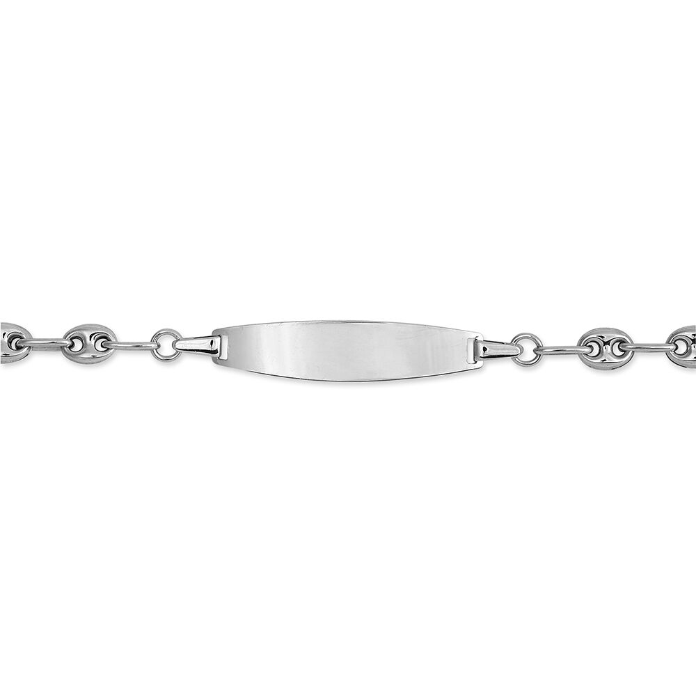 Bracelet Identité Evin Maille Grain De Cafe Or Blanc - Gourmettes Enfant | Marc Orian