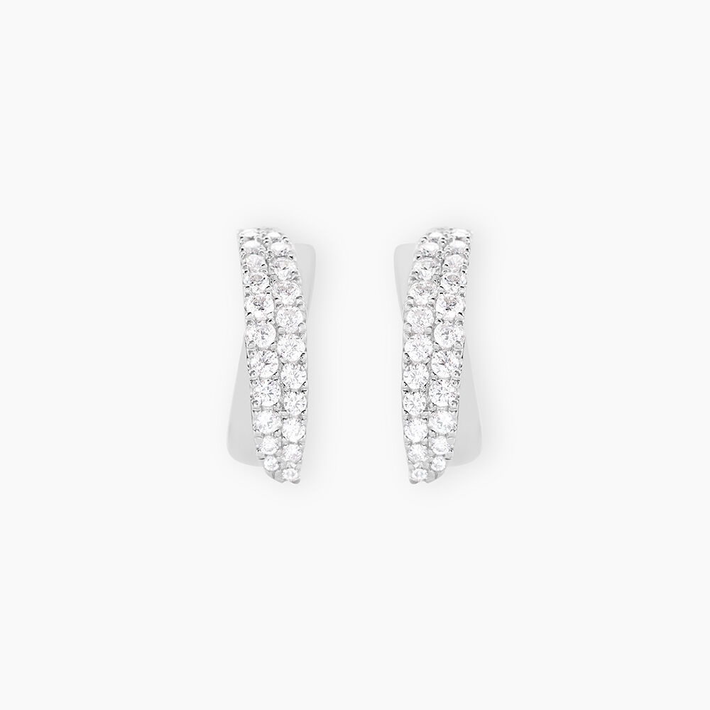 Boucles D'oreilles Puces Aglae Or Blanc Oxyde De Zirconium - Puces Femme | Marc Orian