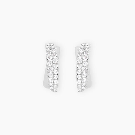 Boucles D'oreilles Puces Aglae Or Blanc Oxyde De Zirconium - Puces Femme | Marc Orian