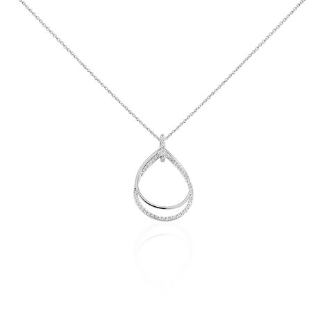 Collier Sautoir Paolino Argent Blanc Oxyde De Zirconium - Colliers avec pierres Femme | Marc Orian