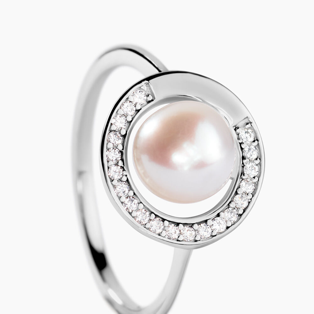 Bague Lenka Argent Blanc Perle De Culture Et Oxyde De Zirconium - Bijoux fantaisie Femme | Marc Orian