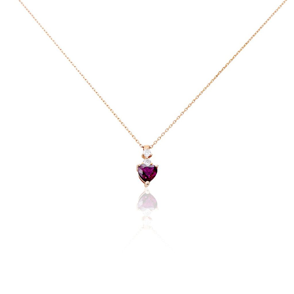 Collier Or Rose Samanta Rhodolite - Colliers avec pierres Femme | Marc Orian