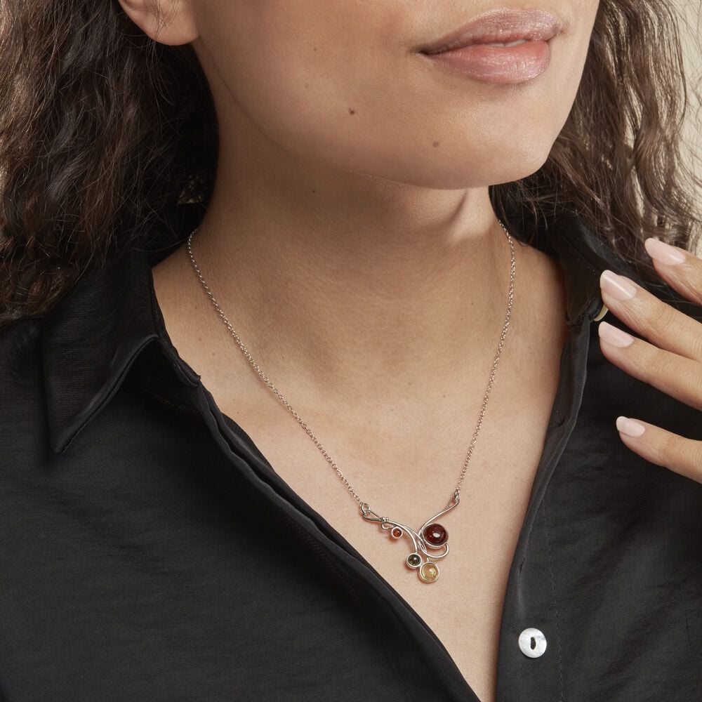Collier Argent Blanc Dorka Ambres - Colliers avec pierres Femme | Marc Orian