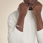 Bracelet Identit&eacute; Adoline Acier Blanc Diamant - Gourmettes Homme | Marc Orian
