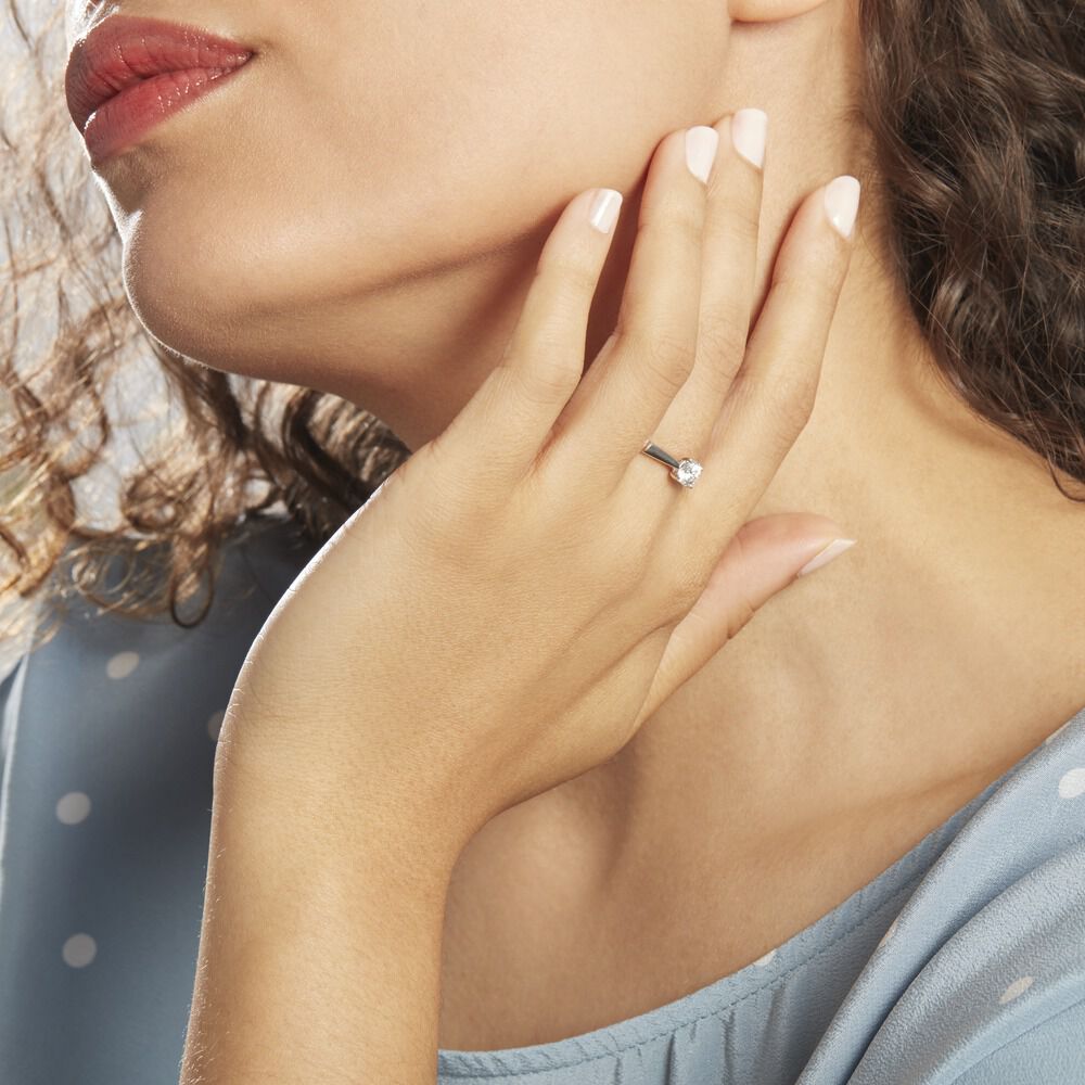 Bague Solitaire Vicoeuria Or Blanc Diamant Synthétique - Solitaires Femme | Marc Orian