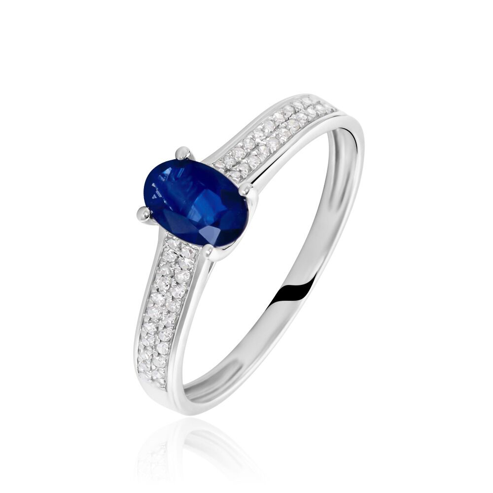 Bague Crista Or Blanc Saphir Et Diamant - Solitaires Femme | Marc Orian