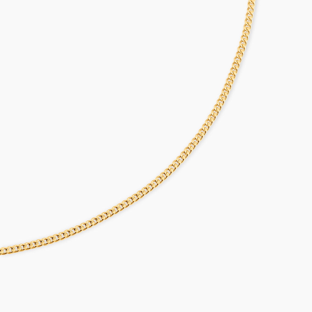 Cha&icirc;ne Ixia Maille Gourmette Diamantee Or Jaune - Chaines Femme | Marc Orian