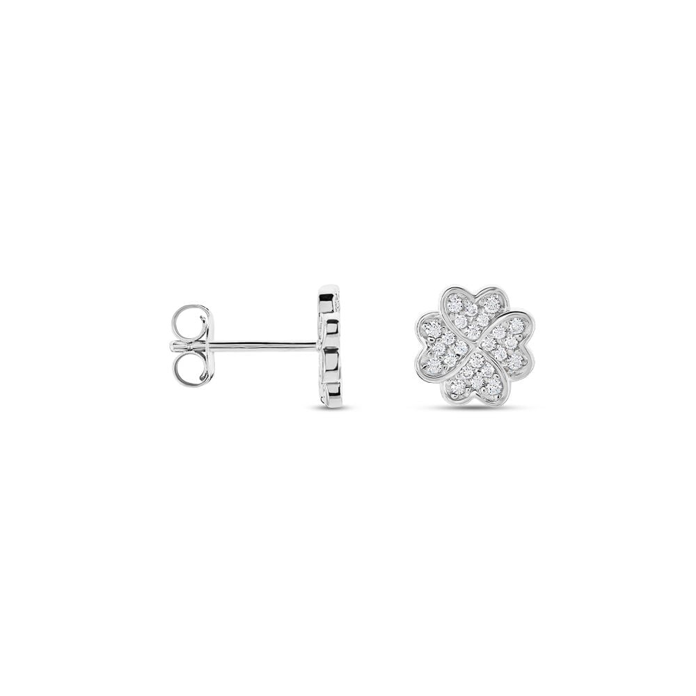 Boucles D'oreilles Puces Ottilie Argent Blanc Oxyde De Zirconium - Puces Femme | Marc Orian