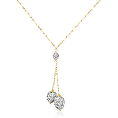 Collier Floranneae Or Jaune Strass - Colliers avec pierres Femme | Marc Orian