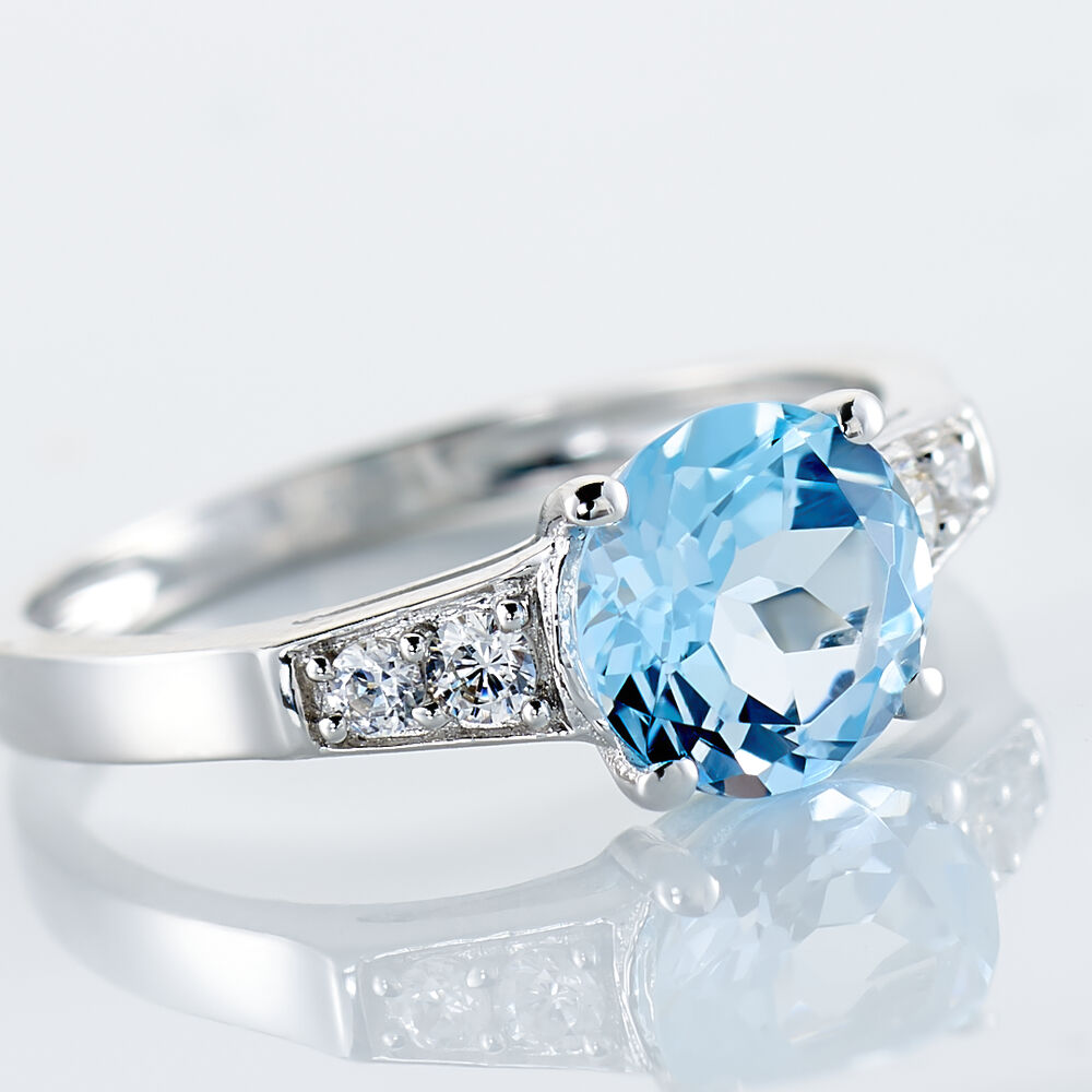 Bague Maysara Or Blanc Topaze Et Oxyde De Zirconium - Bagues pierres fines Femme | Marc Orian