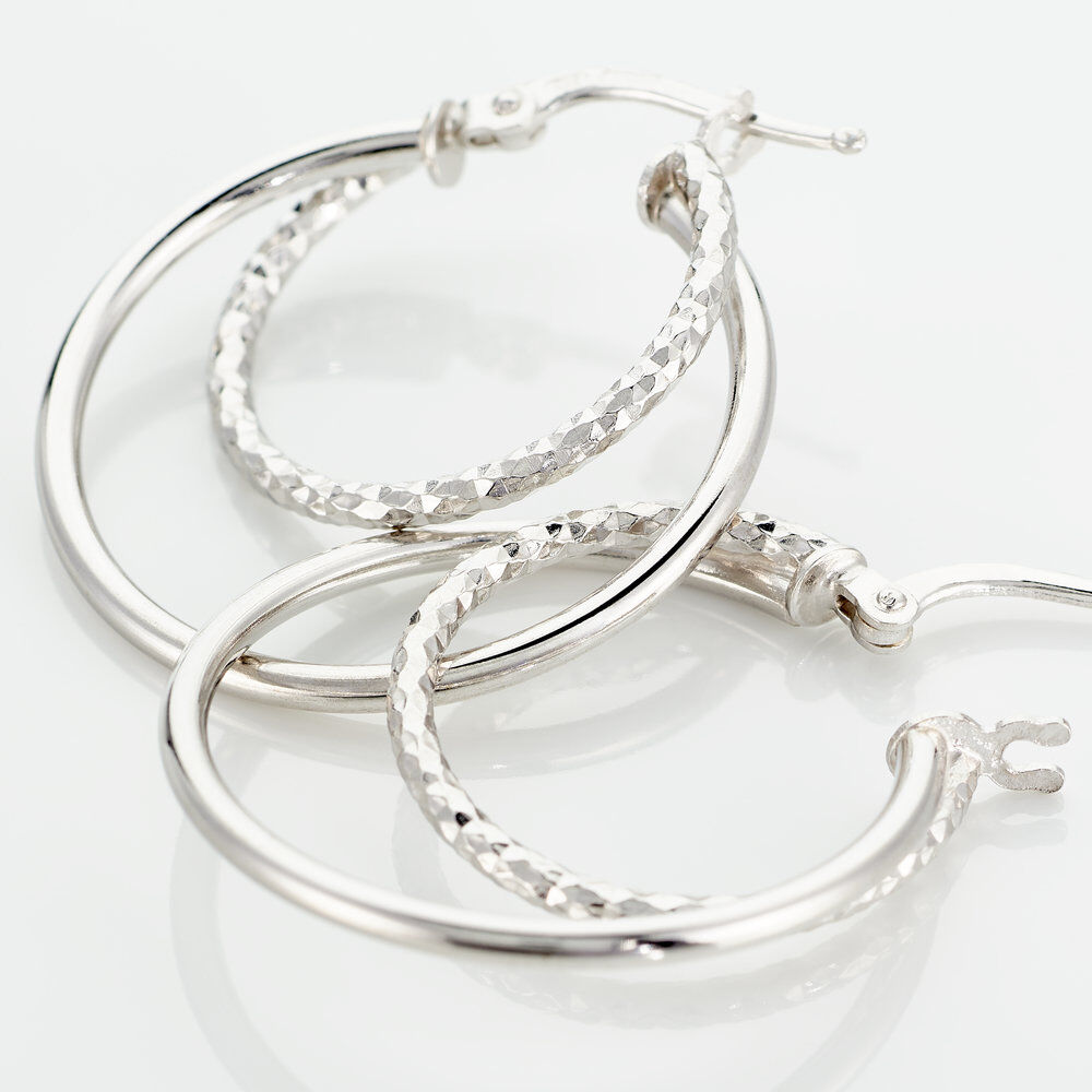 Créoles Argent Blanc Marjorie - Créoles Femme | Marc Orian