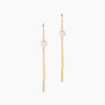 Boucles D'oreilles Pendantes Salman Or Jaune Perle De Culture - Boucles d'oreilles mariage Femme | Marc Orian