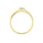 Bague Solitaire Accompagn&eacute; Aramis Or Jaune Diamant Synth&eacute;tique - Parures de mariage Femme | Marc Orian