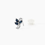 Boucles D'oreilles Puces Angie Or Blanc Saphir Et Diamant - Puces Femme | Marc Orian