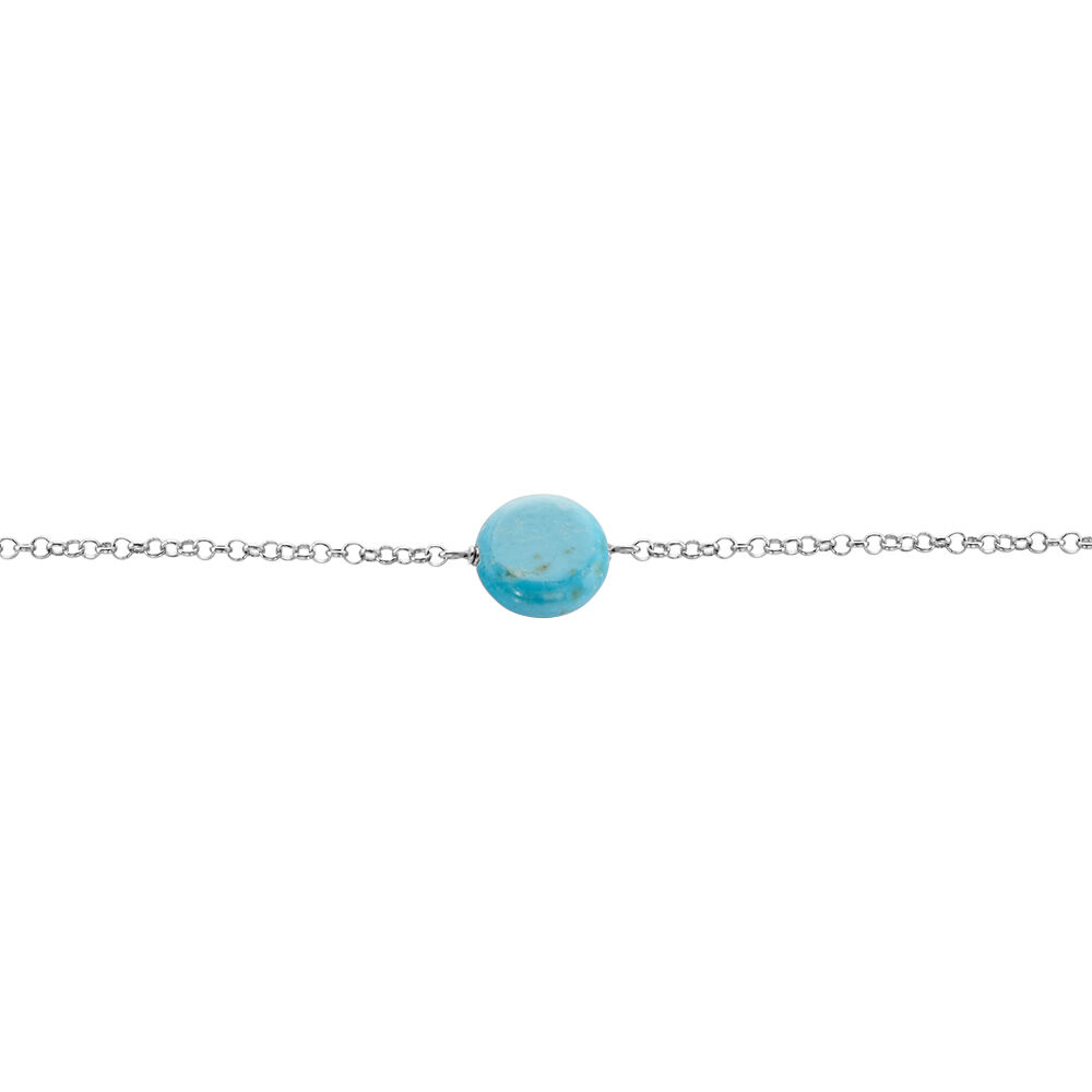 Bracelet Graziana Argent Blanc Turquoise - Bracelets Medailles Femme | Marc Orian