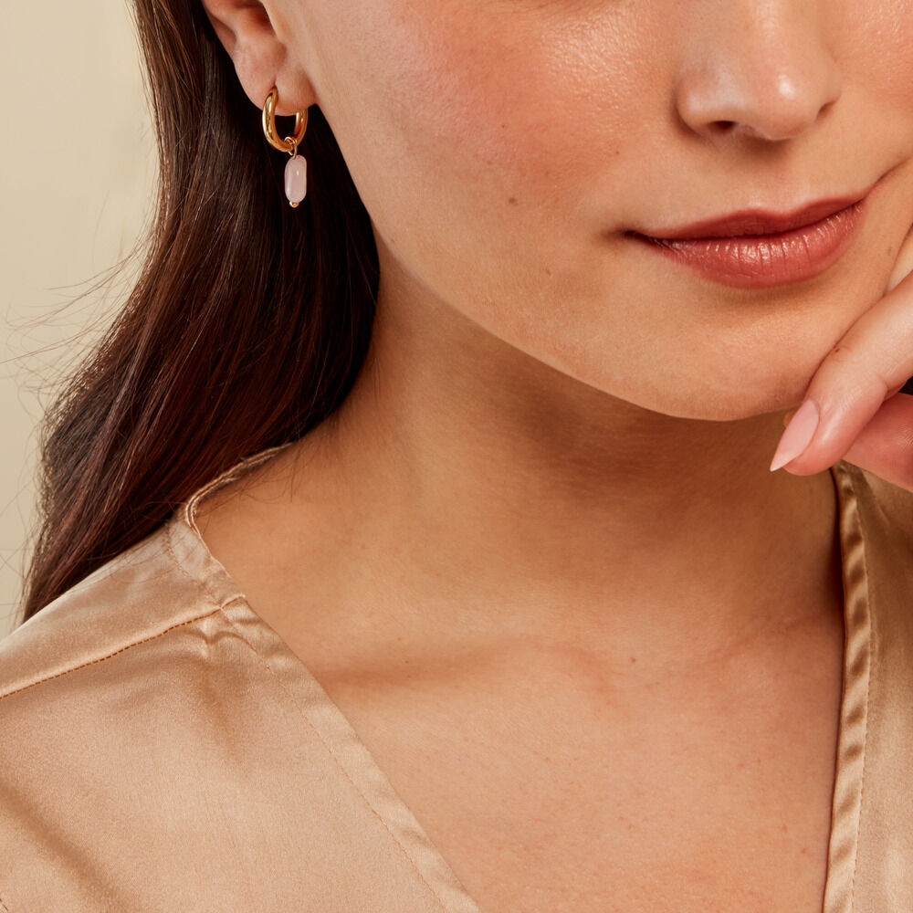 Créoles Acier Doré Quartz - Créoles Femme | Marc Orian