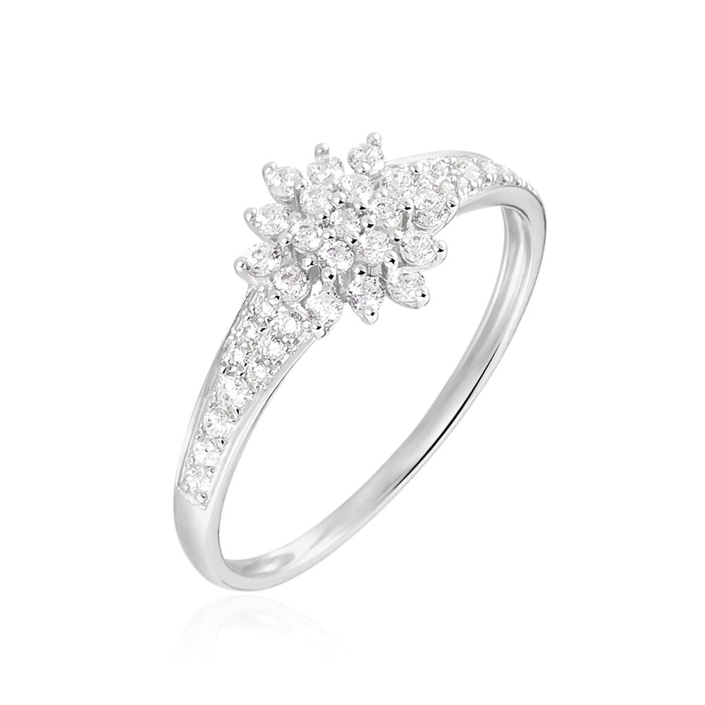 Bague Floris Or Blanc Oxyde De Zirconium - Bagues avec pierre Femme | Marc Orian