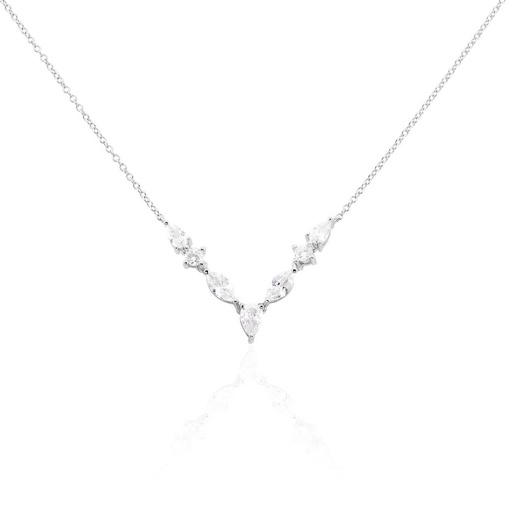 Collier Mascaret Argent Blanc Oxyde De Zirconium - Colliers avec pierres Femme | Marc Orian