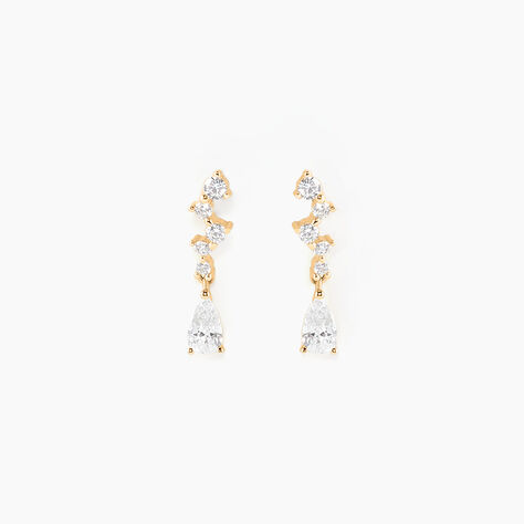 Boucles D'oreilles Pendantes Cegolene Or Jaune Oxyde De Zirconium - Pendantes Femme | Marc Orian