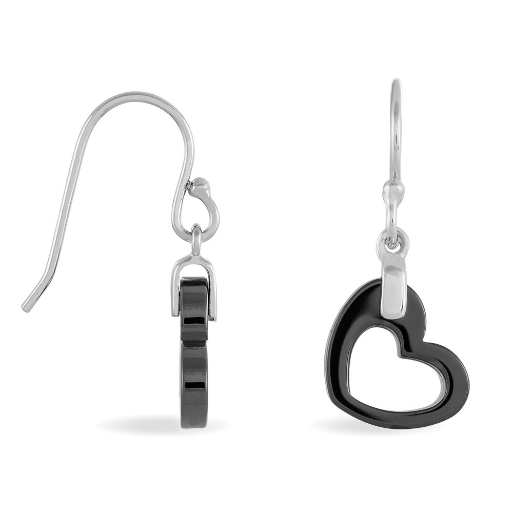 Boucles D'oreilles Pendantes Alena Argent Blanc Céramique Et Oxyde - Pendantes Femme | Marc Orian