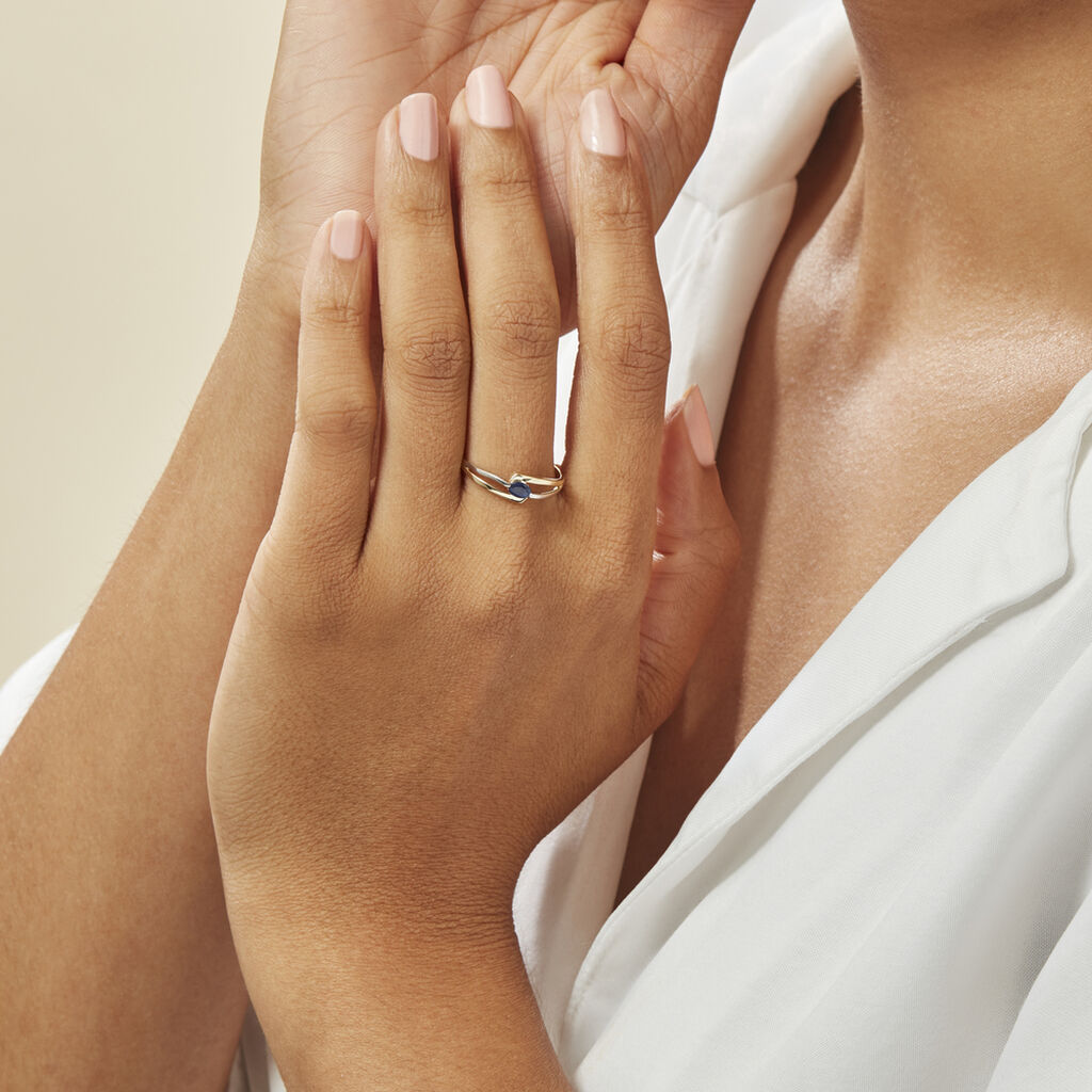 Bague Sylvene Or Bicolore Saphir - Bagues Solitaire Femme | Marc Orian