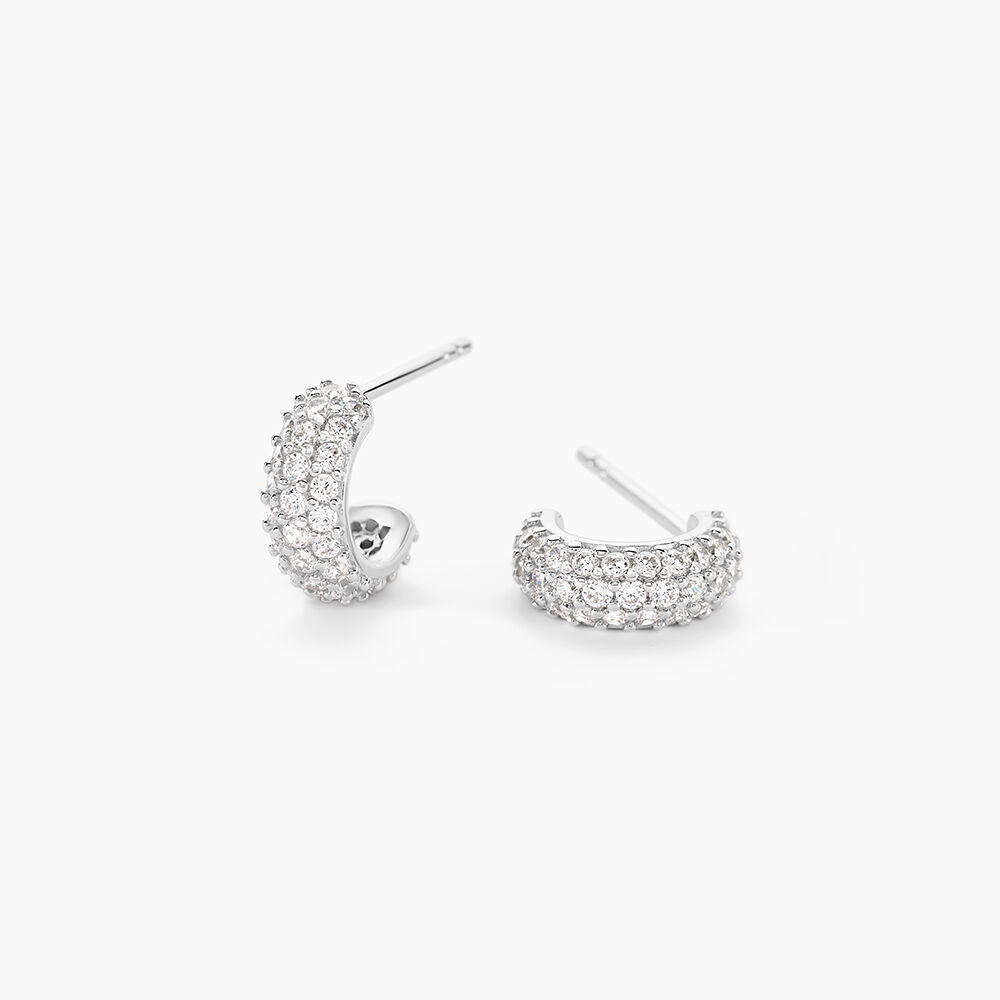 Cr&eacute;oles Palome Argent Blanc Oxyde De Zirconium - Cr&eacute;oles Femme | Marc Orian