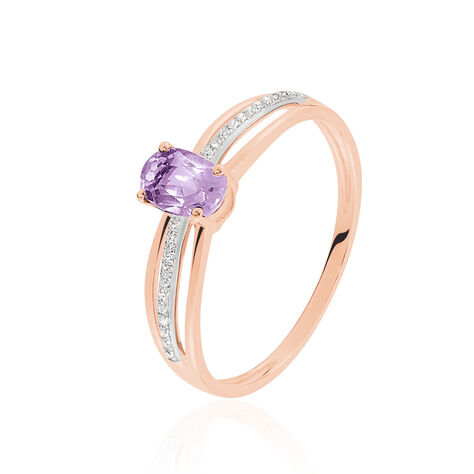 Bague Or Rose Amethyste Et Diamant - Bagues Femme | Marc Orian