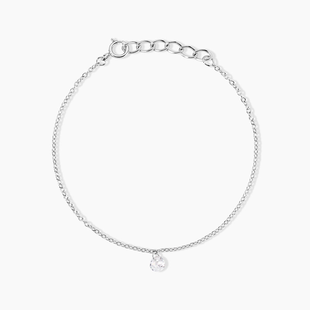Bracelet Court Argent Blanc Constantin Oxyde De Zirconium - Bracelets fantaisie Femme | Marc Orian