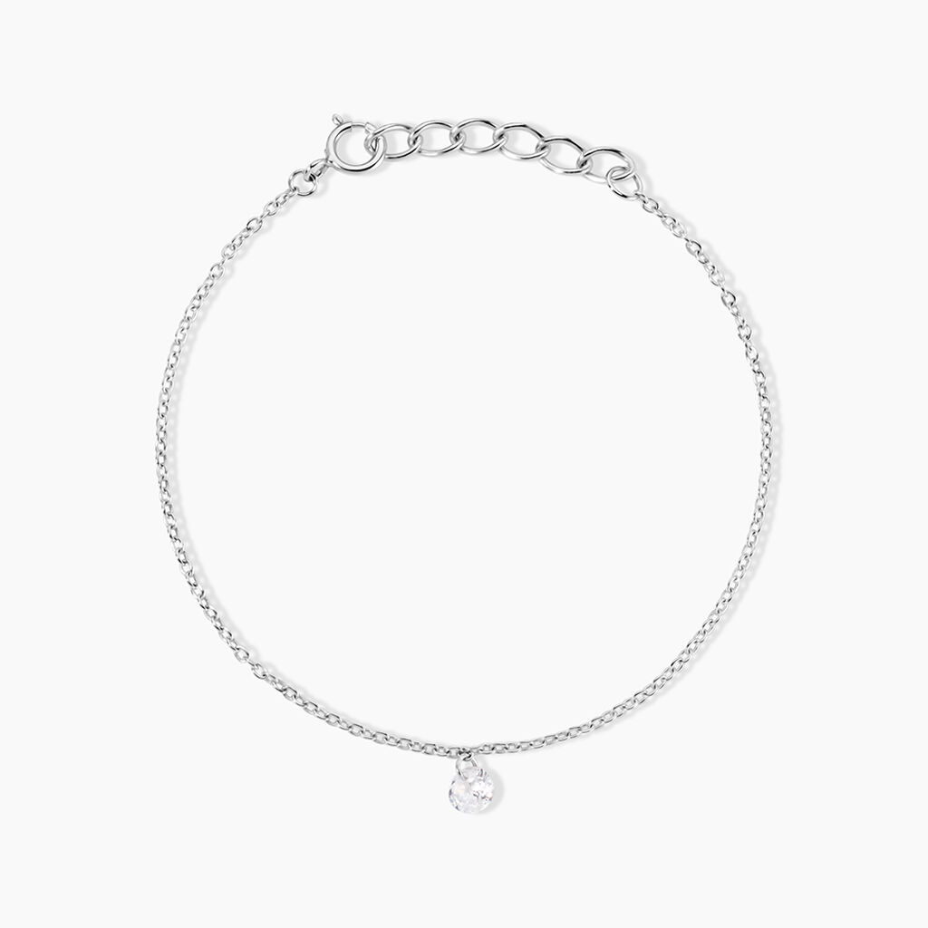 Bracelet Court Argent Blanc Constantin Oxyde De Zirconium - Bracelets fantaisie Femme | Marc Orian
