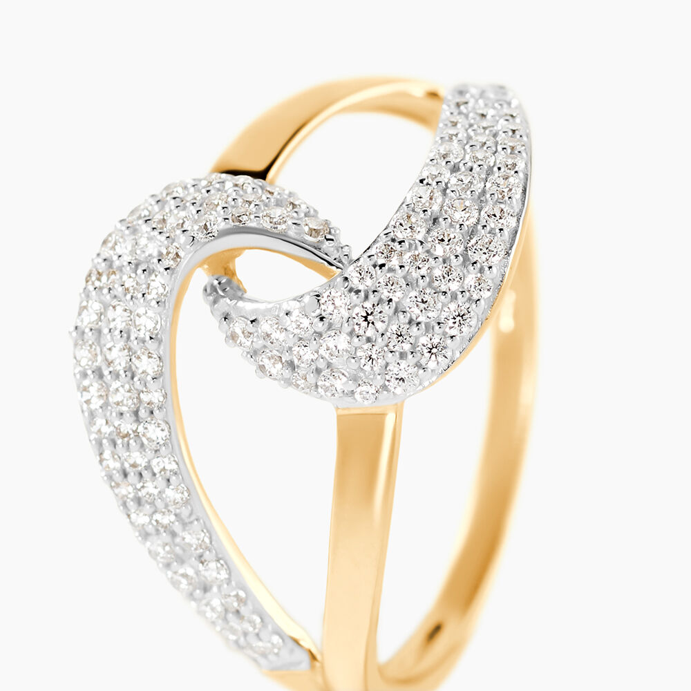 Bague Boucle D'or Or Jaune Oxyde De Zirconium - Bagues avec pierre Femme | Marc Orian