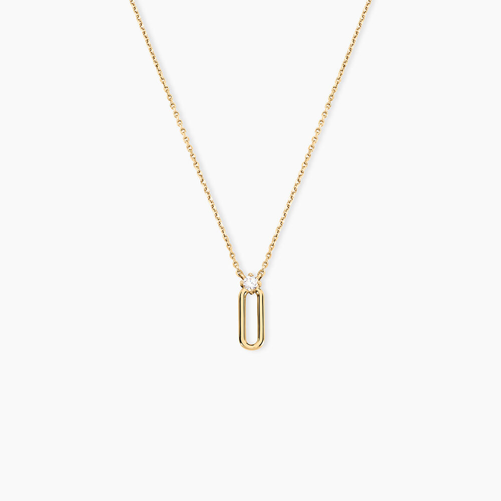 Collier Ellin Plaque Or Jaune Oxyde De Zirconium - Colliers avec pierres Femme | Marc Orian