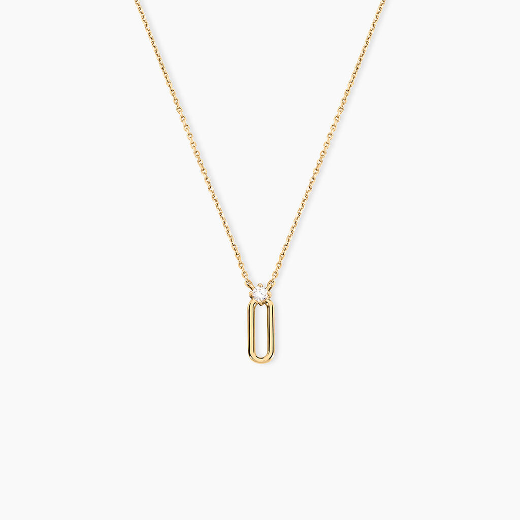 Collier Ellin Plaque Or Jaune Oxyde De Zirconium - Colliers avec pierres Femme | Marc Orian