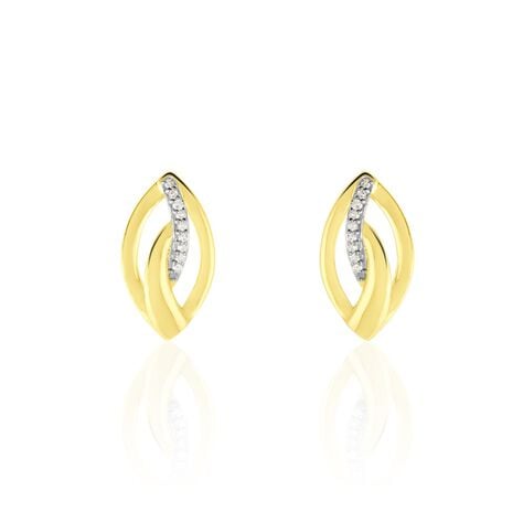 Boucles D'oreilles Or Jaune Sven Diamant - Boucles d'oreilles pierres précieuses Femme | Marc Orian