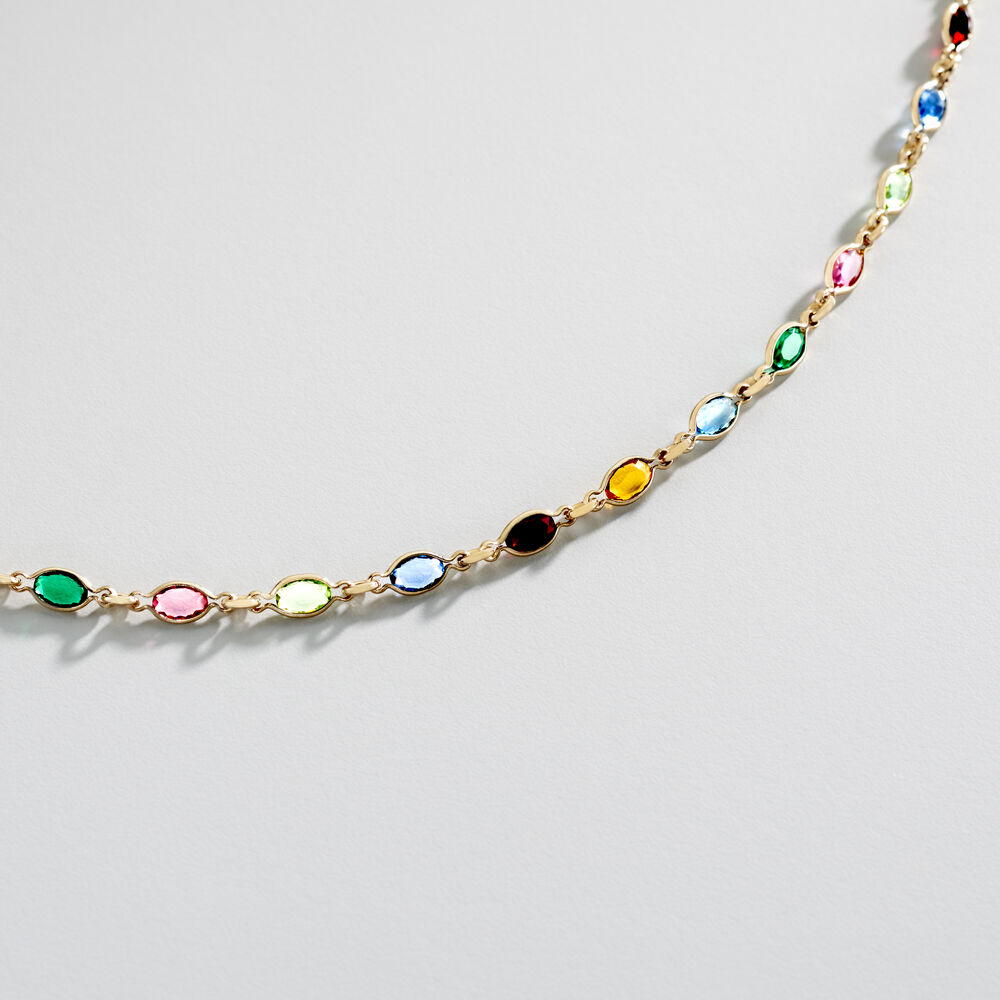 Collier Ilvaae Plaqu&eacute; Or Jaune Pierre De Synthese - Colliers avec pierres Femme | Marc Orian