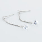 Boucles D'oreilles Pendantes Regane Or Blanc Oxyde De Zirconium - Pendantes Femme | Marc Orian