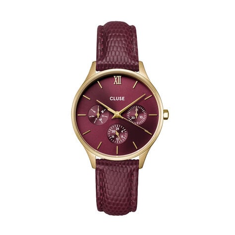Montre Cluse Minuit Multifonction Cerise - Montres &eacute;tanches Femme | Marc Orian