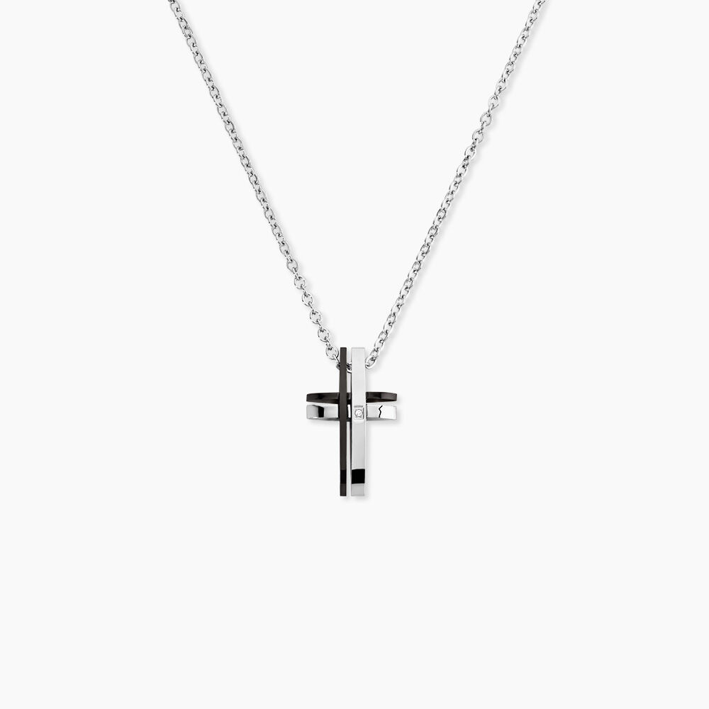 Collier Ruya Acier Bicolore Oxyde De Zirconium - Colliers avec pierres Homme | Marc Orian