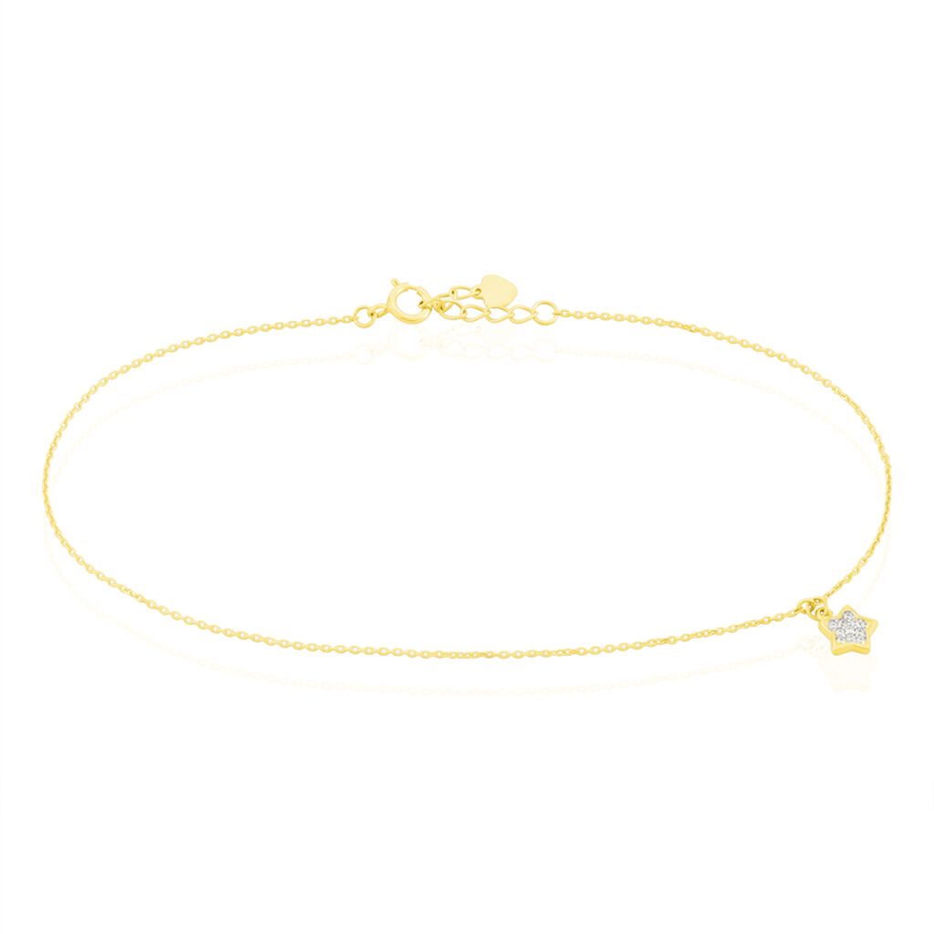Chaîne De Cheville Valentiane Or Jaune Oxyde De Zirconium - Chaines de cheville Femme | Marc Orian