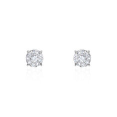 Boucles D'oreilles Puces Grace Or Blanc Diamant - Clous d'oreilles Femme | Marc Orian