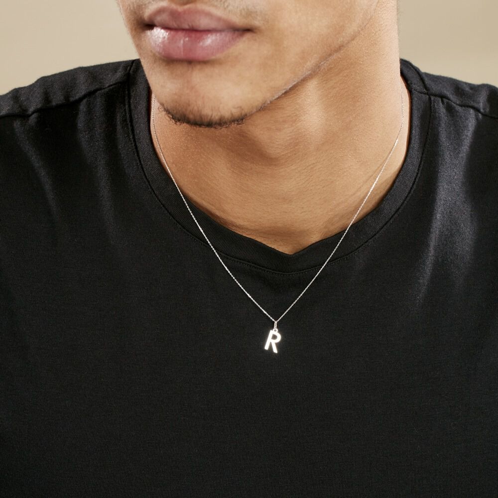 Pendentif Ionia Lettre Or Blanc - Pendentifs Famille | Marc Orian