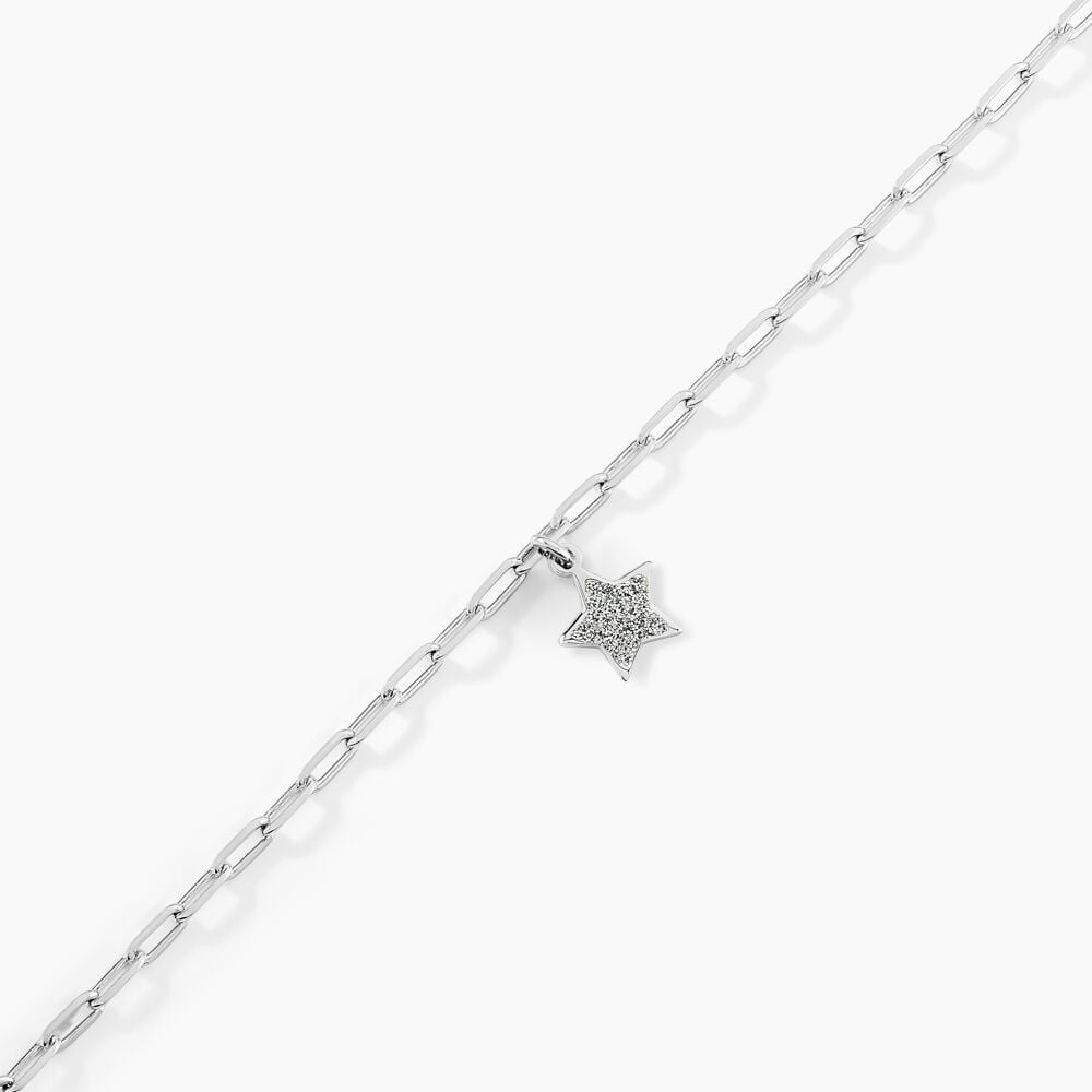 Bracelet Etincelante Argent Blanc - Bracelets chaînes Femme | Marc Orian