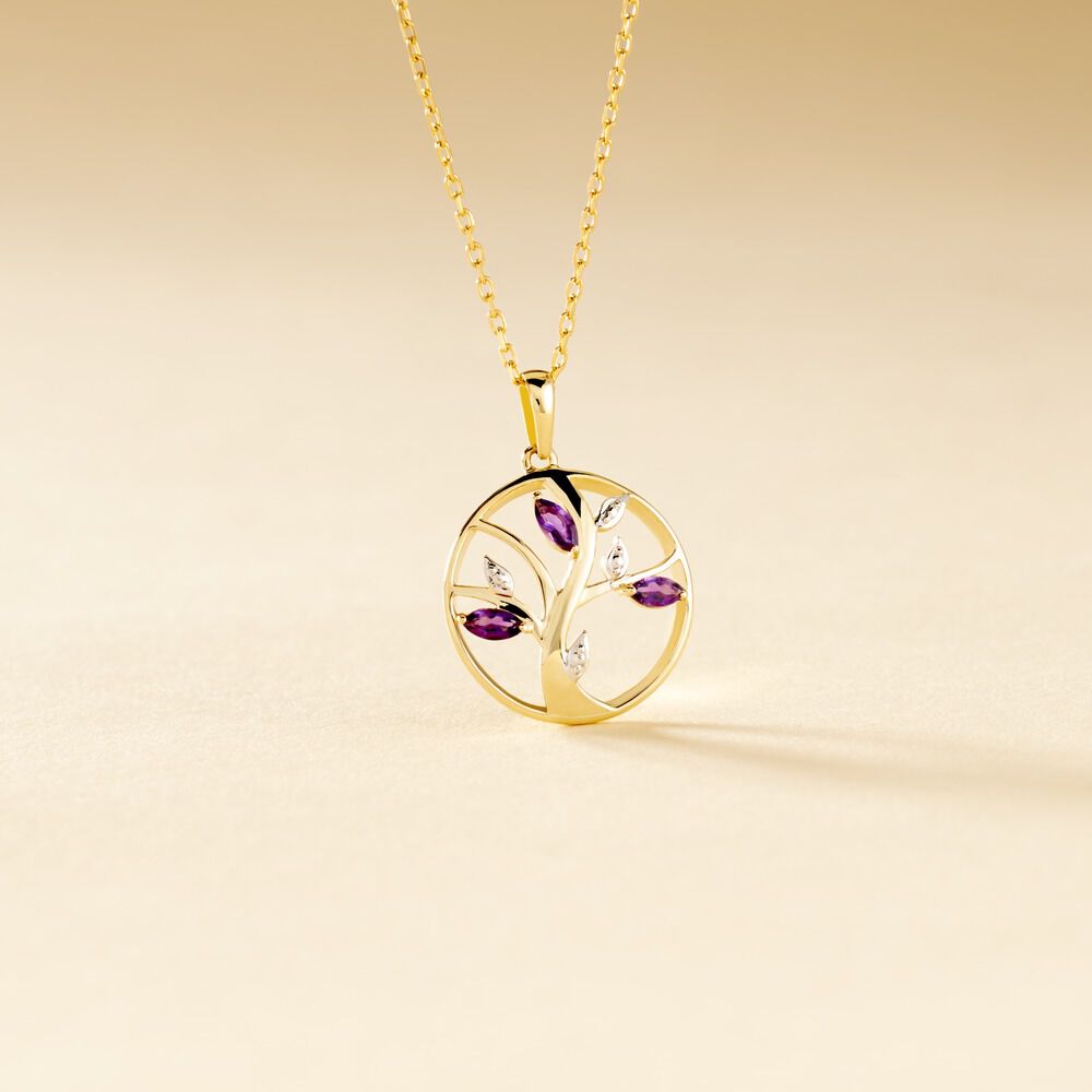 Pendentif Godolieba Or Jaune Amethyste Violet - Pendentifs Femme | Marc Orian