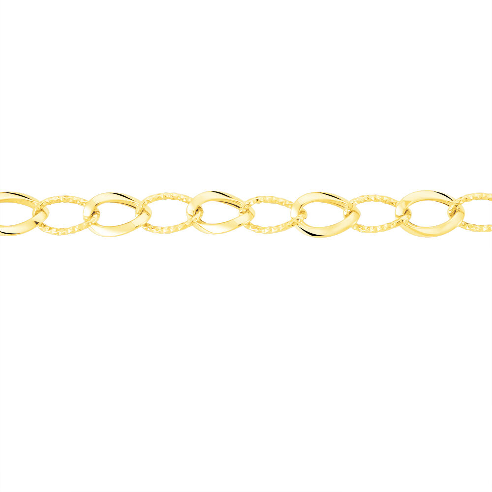 Bracelet Joice Maille Altern&eacute;e Et Godronne Or Jaune - Bracelets mailles Femme | Marc Orian